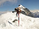 31 Dangles On The Summit Of Dhampus Peak 6060m